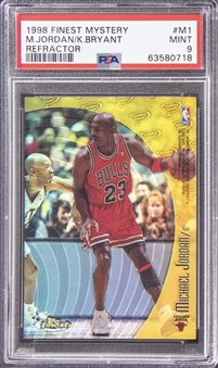 1998-99 Topps Finest Mystery Refractor #M1 Michael Jordan/Kobe Bryant - PSA MINT 9 